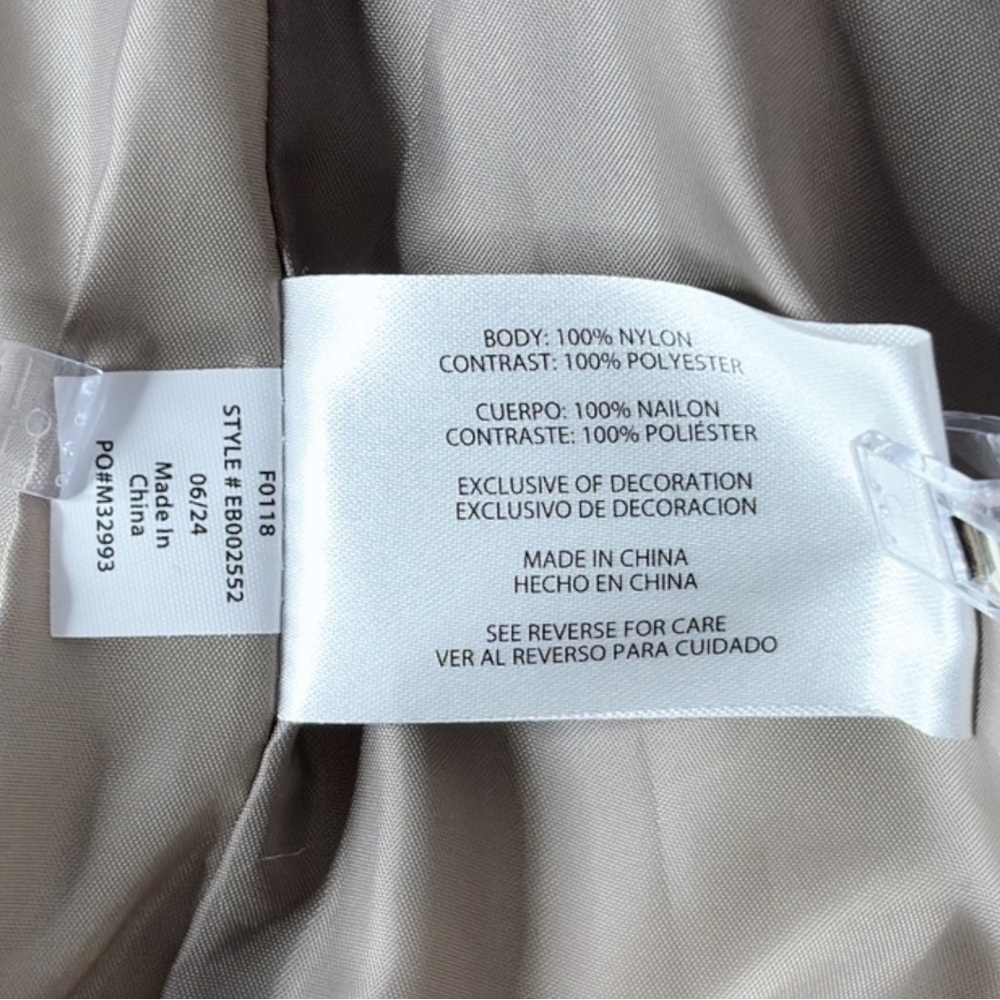 Eddie Bauer Taupe Puffer Coat sz S * Neutral Parka Packable Travel Jacket - Picture 12 of 13